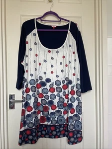 Joe Browns Size 28 Scoop Neck Women's 3/4 Sleeves Tunic In Fun Design - Picture 1 of 8