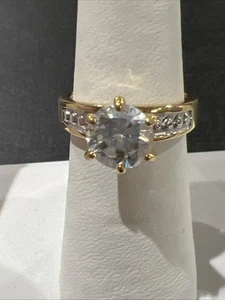 Lind Solitaire Ring Sizec6.5 Electroplated  - Picture 1 of 13