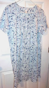 NUEVO CON ETIQUETAS Adonna Ropa de Dormir Mujer Vestido Manga Corta Talla L AZUL FLORAL - Imagen 1 de 5