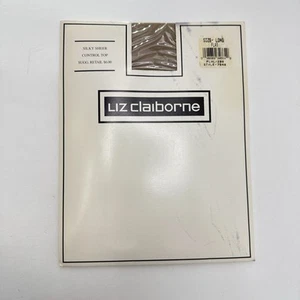 VTG New Liz Claiborne Pantyhose Control Top Sz Long Flax - Picture 1 of 4