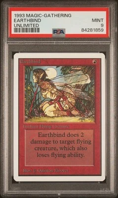 Earthbind (banned) - Unlimited - MTG - Mint - PSA 9. POP 36. More MTG in Store - Image 1 of 2