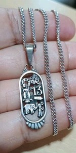 925 Sterling Silver Lucky 7 Talisman Pendant + Necklace Stainless Steel 20" - Picture 1 of 3