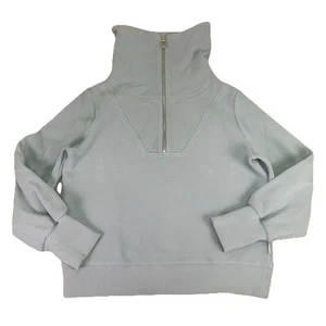 Pullover acanalado con media cremallera Varley Vine azul claro talla L sudadera otomana de gran tamaño - Imagen 1 de 18