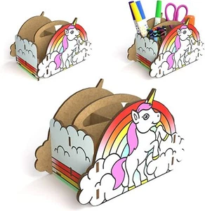 Kinder Schreibtisch Organizer - Bauen Sie Ihr eigenes Einhorn - Regenbogen Caddy Stiftehalter  - Bild 1 von 6