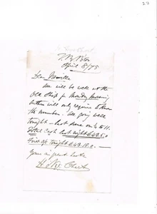 SIGNED LETTER OF VICTORIAN ACTOR HENRY NYE CHART -Brighton Theatre Royal Company - Foto 1 di 1