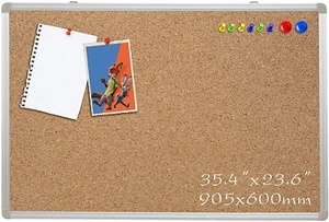 Hand in Hand Premium Aluminium Frame Corkboard Pinboard Notice 900x600mm - Picture 1 of 10