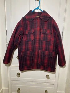 Vintage Woolrich Hunting Coat Jacket Mackinaw Wool 1960s Plaid Heavy *Very Nice* - Picture 1 of 19