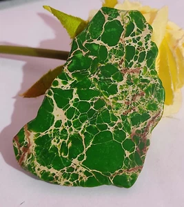 163.55 Ct Natural Green Turquoise Slab Stabilized Kingman Rough Mine Gemstone - Picture 1 of 10