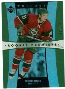 MIKKO KOIVU MINNESOTA WILD 2005 2006 UPPER DECK TRILOGY ROOKIE PREMIERE FINLAND