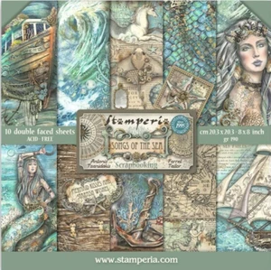 Stamperia CANCIONES DEL MAR - 8"" X 8"" - Papel de doble cara - 10 HOJAS, Sirena - Imagen 1 de 14