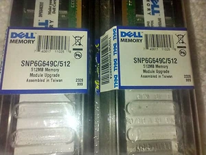 Dell Memory SNP6G649C 512MB DMS Certified Memory 200 Pin - Lot of 2 - Picture 1 of 4