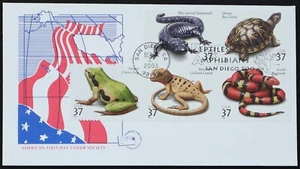 U.S. Used #3814 - 3818 37c Reptiles American FDC Society First Day Cover - Picture 1 of 1