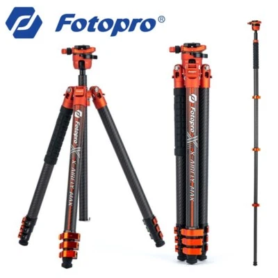 Fotopro X-AIRFLY Max Carbon fiber Camera Tripod/Monopod Set w Ball/Fluid Head - Image 1 of 4
