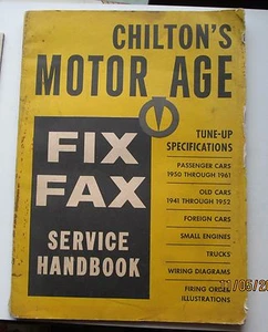 Manual de servicio de fax reparador de Chilton's Motor Age 1941-1961 doméstico, importación, camiones - Imagen 1 de 6
