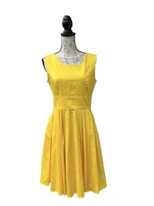 Calvin Klein Sunshine Yellow Sleeveless Pleat Dress Women Stylish Size 8 - Picture 1 of 7