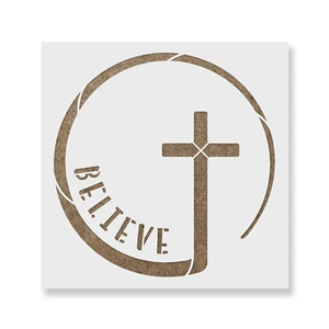 Circle Cross Stencil - Durable & Reusable Mylar Stencils - Picture 1 of 5