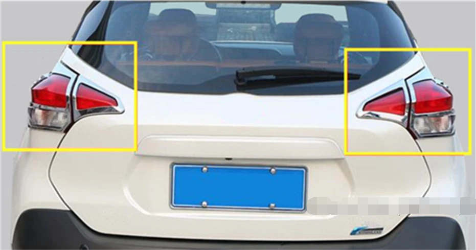 For Nissan Kicks 2017-2019 2 Pcs ABS Chrome Tail Rear Light Lamp Cover Trim  - Image 1 of 4