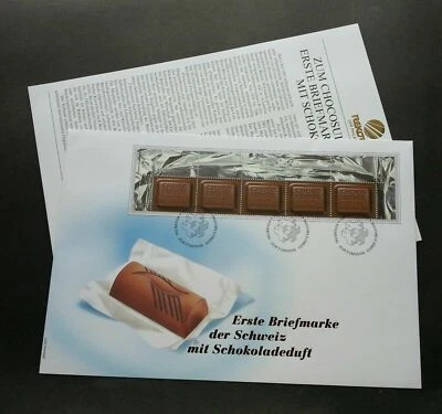 [SJ] Switzerland 100th Anniv Chocolate 2001 Food Desert (FDC *unusual *scented  - Image 1 of 4