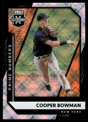 2021 Panini Elite Extra Edition #122 Cooper Bowman Prime Numbers A - Image 1 of 2