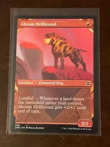 Magic the Gathering Zendikar Rising Showcase Akoum Hellhound - Picture 1 of 2