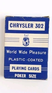 Vintage Chrysler 302 Playing Cards Poker Size Plastic Coated - Picture 1 of 5