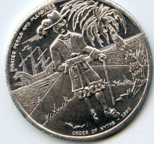 Mardi Gras Doubloon: Order of Myths Carnival Club Aluminum  - Picture 1 of 2