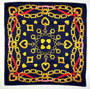 ELLE PARIS VINTAGE Foulard Seta Grande Elegante barocco Big Silk Scarf 67 x 66 - Imagen 1 de 6