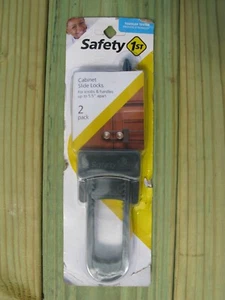 Safety 1st Cabinet Slide Locks Baby Locks Safety BRAND NEW SEALED 2 Pack Gray - Picture 1 of 1