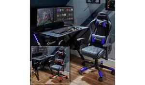 Silla Gaming X Rocker Arteon Reversible Junior - Negra BASE AZUL (CAJA ABIERTA) - Imagen 1 de 8