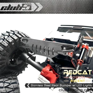 Stainless Steel Rear Bumper w/ LED Lights ( 6V ) for Redcat Ascent / Fusion - Picture 1 of 15
