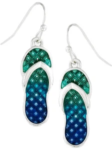 Flip flop teal blue earrings - Picture 1 of 1