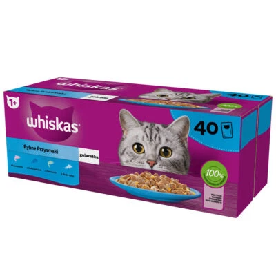 WHISKAS FISCHKÖSTLICHKEITEN 4 GESCHMACKSRICHTUNGEN IN GELEE 40x85G - Bild 1 von 4