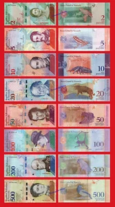 VENEZUELA FULL SET 2 5 10 20 50 100 200 y 500 Bolivares soberanos 2018 SC / UNC - Imagen 1 de 1