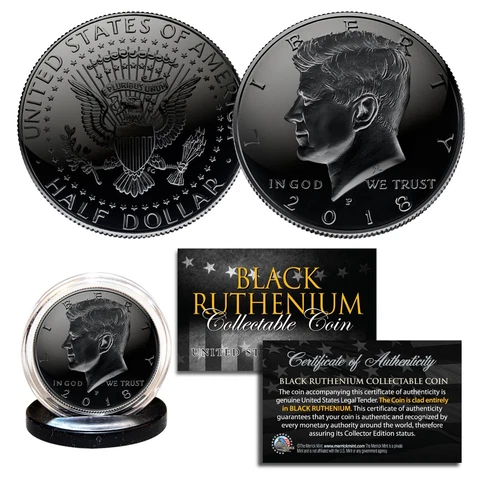 BLACK RUTHENIUM 2020-P JFK Kennedy Half Dollar U.S. Coin COA (Philadelphia Mint) Cover