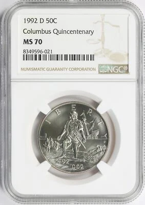 1992-D 50c Columbus Quincentenary Commemorative Half Dollar NGC MS70 - Image 1 of 4
