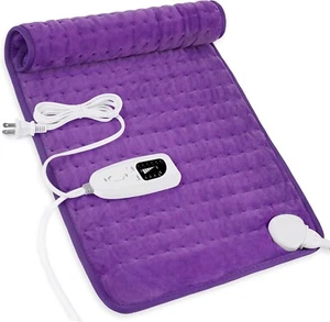 Electric Heating Pad For Back Pain & Cramps Relief 12"x24"6 Level Auto Shut Off - Picture 1 of 38
