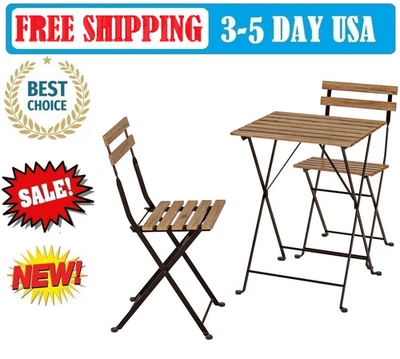 IKEA TÄRNÖ Table + 2 chairs, outdoor, black/light brown stained - NEW SALE! - Image 1 of 4