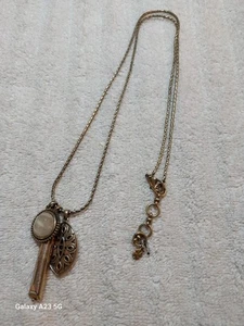 LUCKY BRAND VINTAGE Gold Tone Pendant Long Necklace 29"-31" - Picture 1 of 12