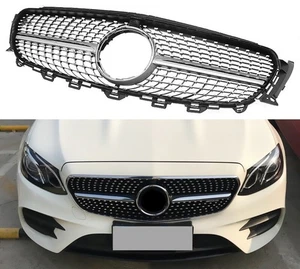 For Mercedes Benz W213 E250 E400 E300 E350 2016-2020 Diamond Front Bumper Grille - Picture 1 of 13