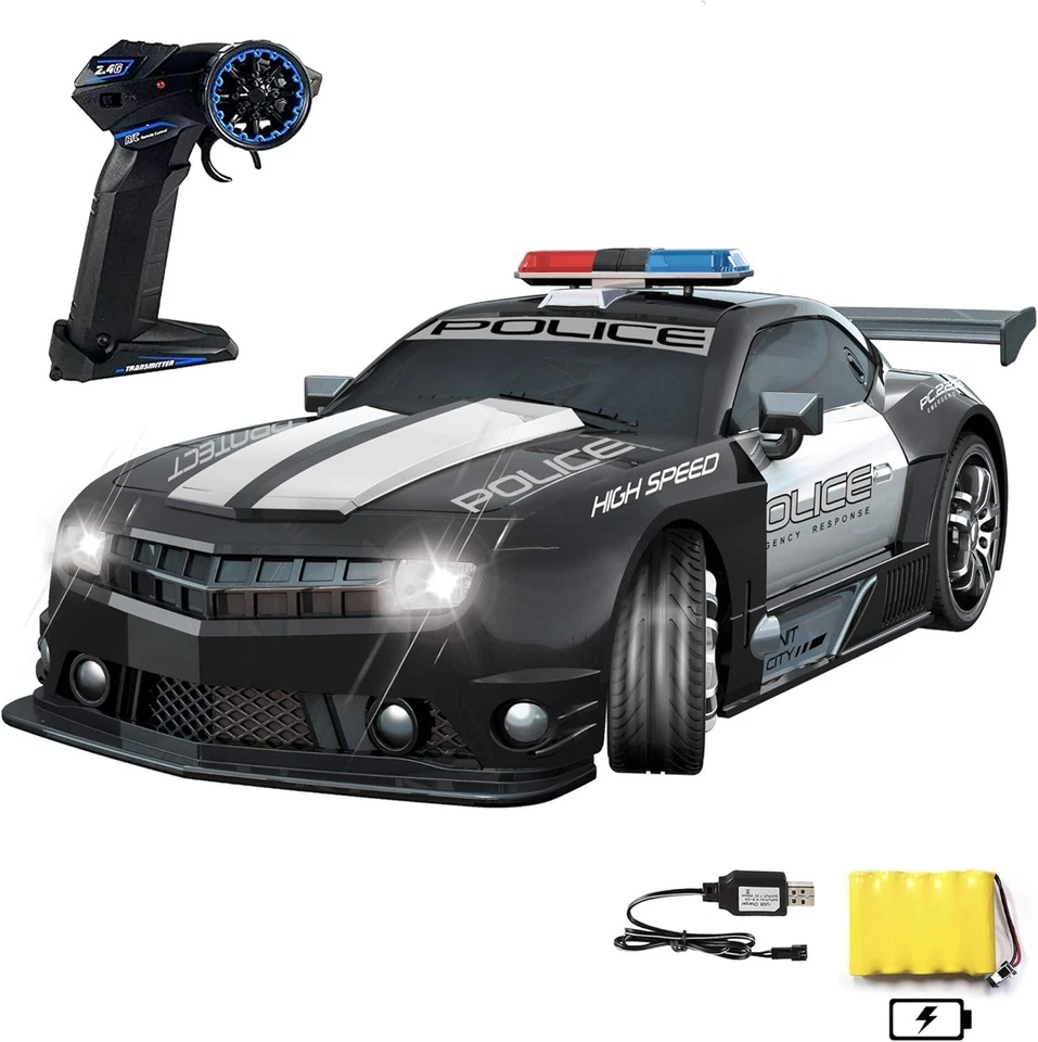 Haktoys 2.4ghz 1 12 Scale RC Police Sports Race Drift Car Headlight Super Fast