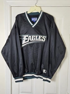 Vintage Starter Philadelphia Eagles Windbreaker Jacket Men's Size Large Pullover - Picture 1 of 3