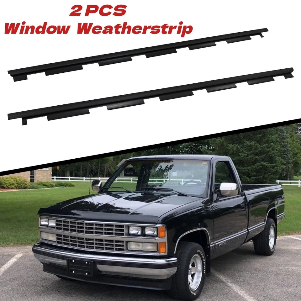 For 88-99 Chevy GMC Pickup Truck Outer Front 2pcs Set Window Sweep Weatherstrip Foto 1 de 4