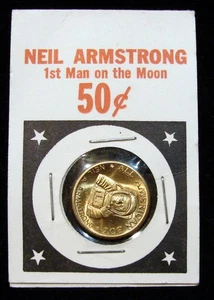 1969 NEIL ARMSTRONG All American Boy SWISS CHEESE NICKEL TOKEN UNC /BU - Picture 1 of 4