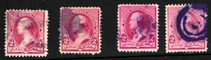 Sc #220 F-VF Collection Purple Cancels 2 Cent Washington Banknote 1890 US 98-5 - Picture 1 of 3