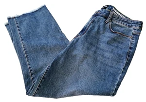 DKNY Rivington Women's UK Size 16 Slim Straight Cropped Frayed Hem Jeans - Picture 1 of 21
