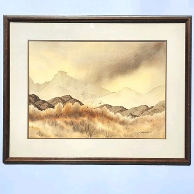 Original Jack Dietrich Watercolor Painting Southwest Desert Landscape Art Framed - Image 1 of 4
