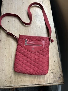 Knomo London Scala Executive Messenger Travel Cross Body Bag Red Quilted - Picture 1 of 14