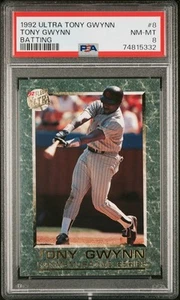 Tarjeta de béisbol de bateo Ultra Tony Gwynn 1992 serie conmemorativa #8 PSA 8 casi nueva-como nueva - Imagen 1 de 4