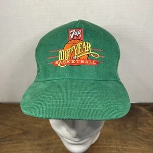 Vintage 7-Up 100th Year Basketball Gedenk Riemen Rücken Kappe Mütze Cord - Bild 1 von 11