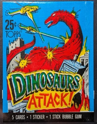 Dinosaurs Attack 1988 EMPTY Topps Wrapper - Image 1 of 2